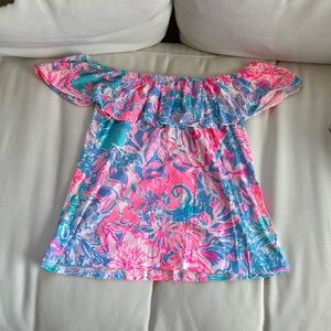 Lilly Pulitzer viva la Lilly off the shoulder top